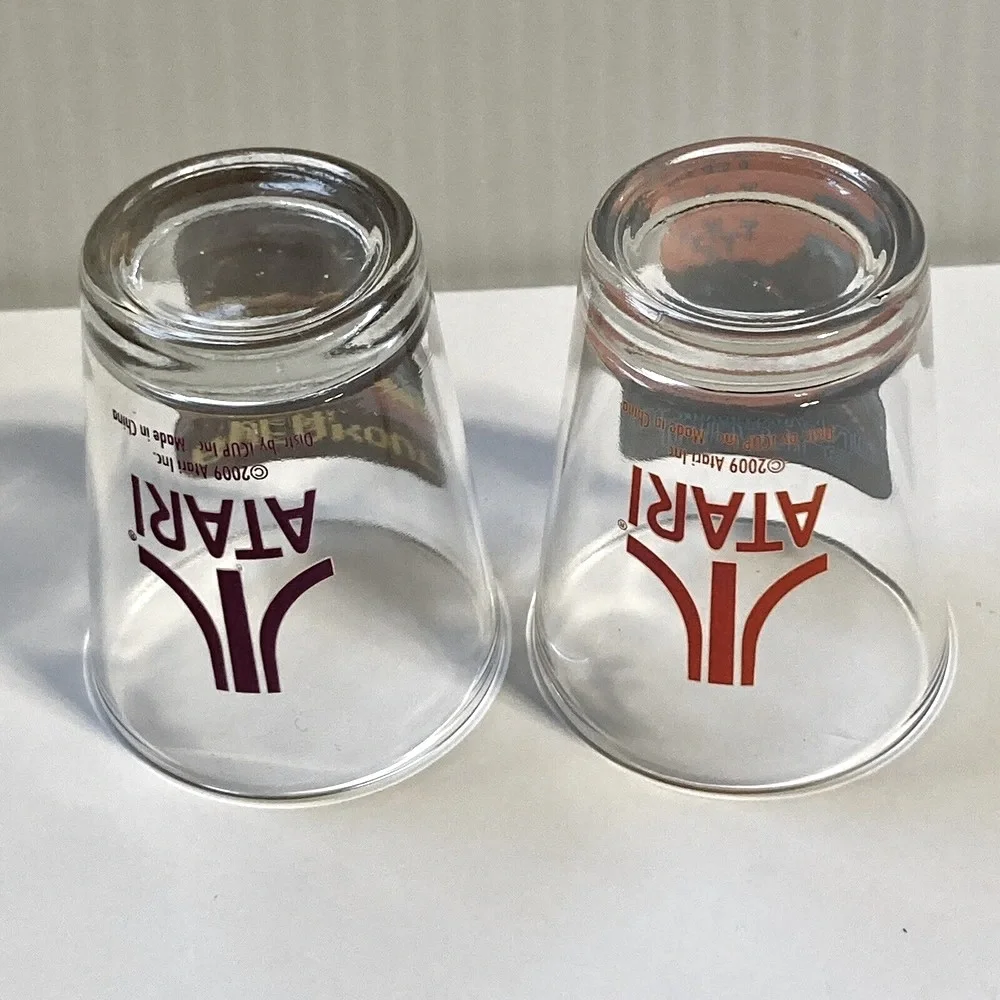 ATARI 2009 Collectible Shot Glasses Missile Command & Breakout Retro Game Merch